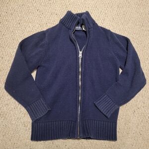 Navy Blue Zip-Up Cardigan